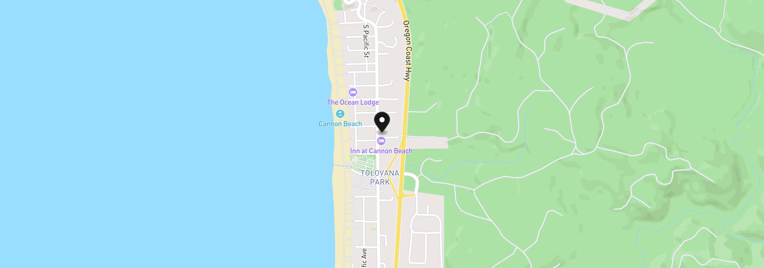 Map showing the location of 132 E Surfcrest Ave A2-D, Cannon Beach, OR 97110