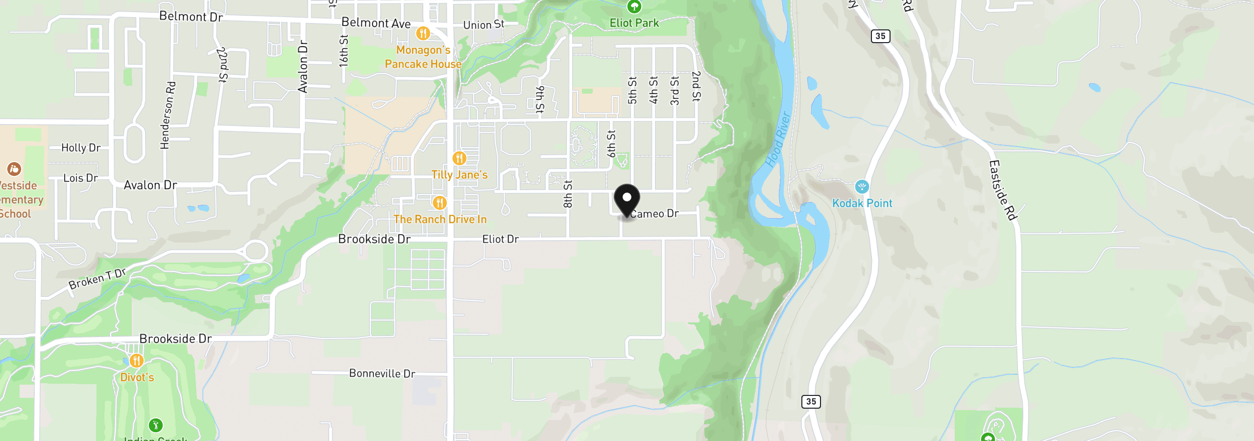 Map showing the location of 517 Cameo Dr, Hood River, OR 97031