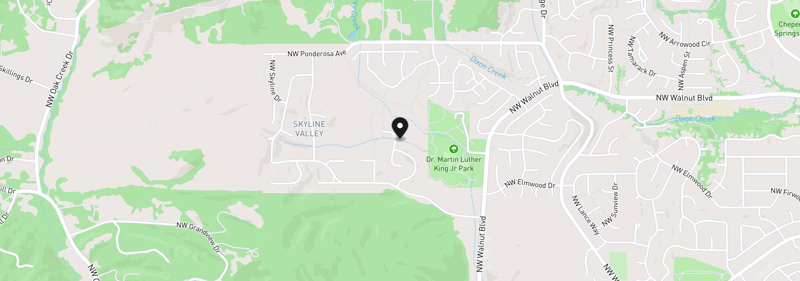 Map showing the location of 5529 NW Tanoak Dr Lot 274, Corvallis, OR 97330