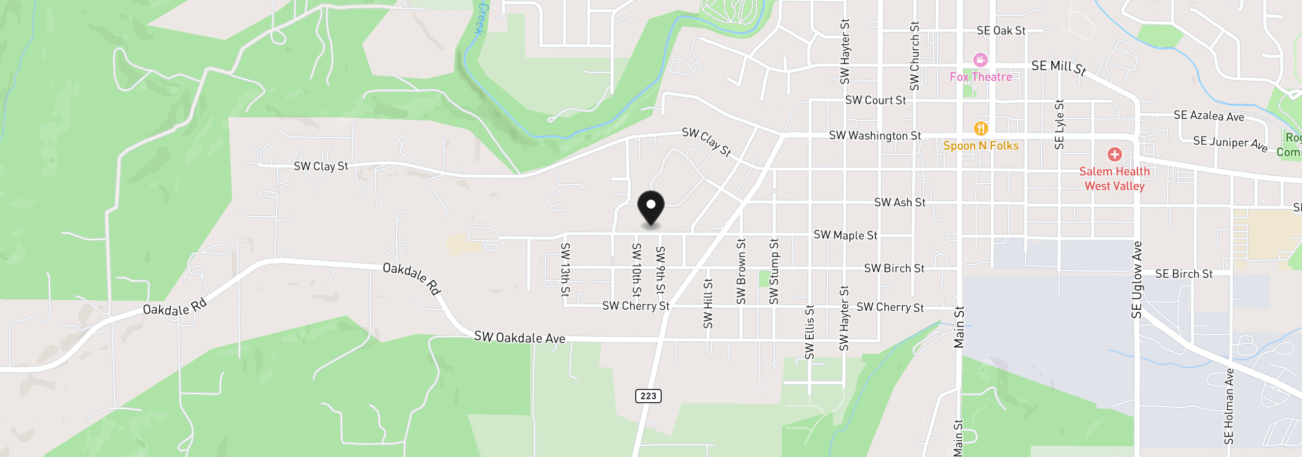 Map showing the location of 948 SW Maple St, Dallas, OR 97338