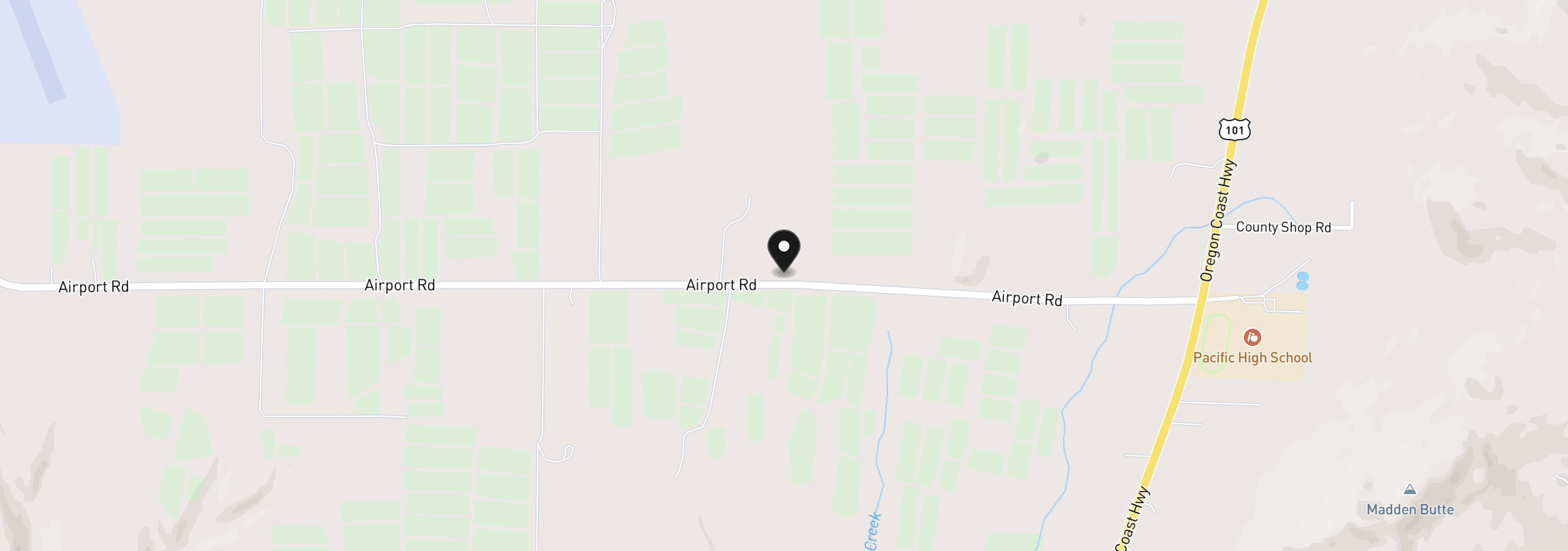 Map showing the location of Airport Rd 600, Sixes, OR 97476