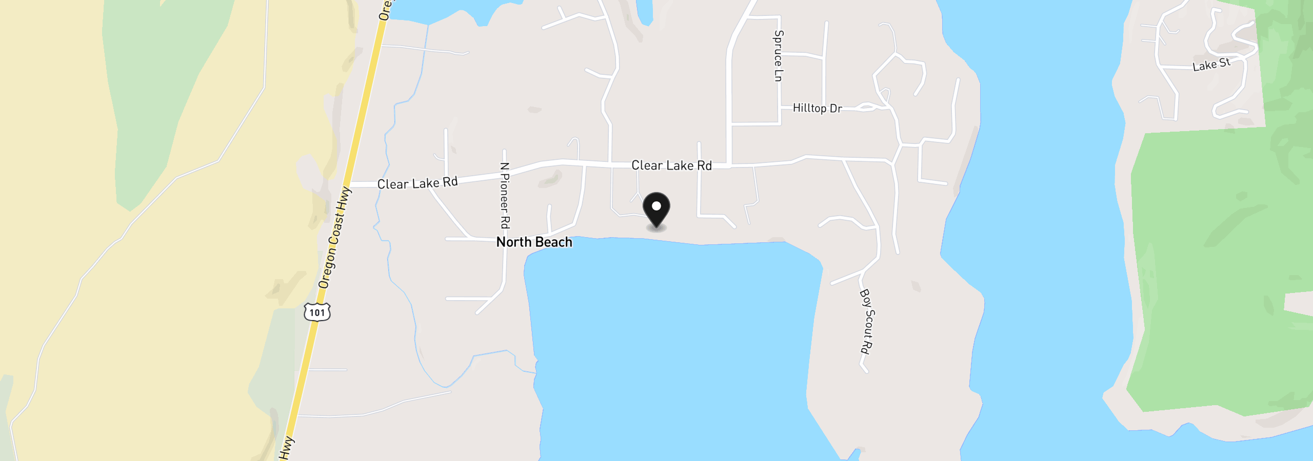 Map showing the location of 83235 Clear Lake Rd, Florence, OR 97439