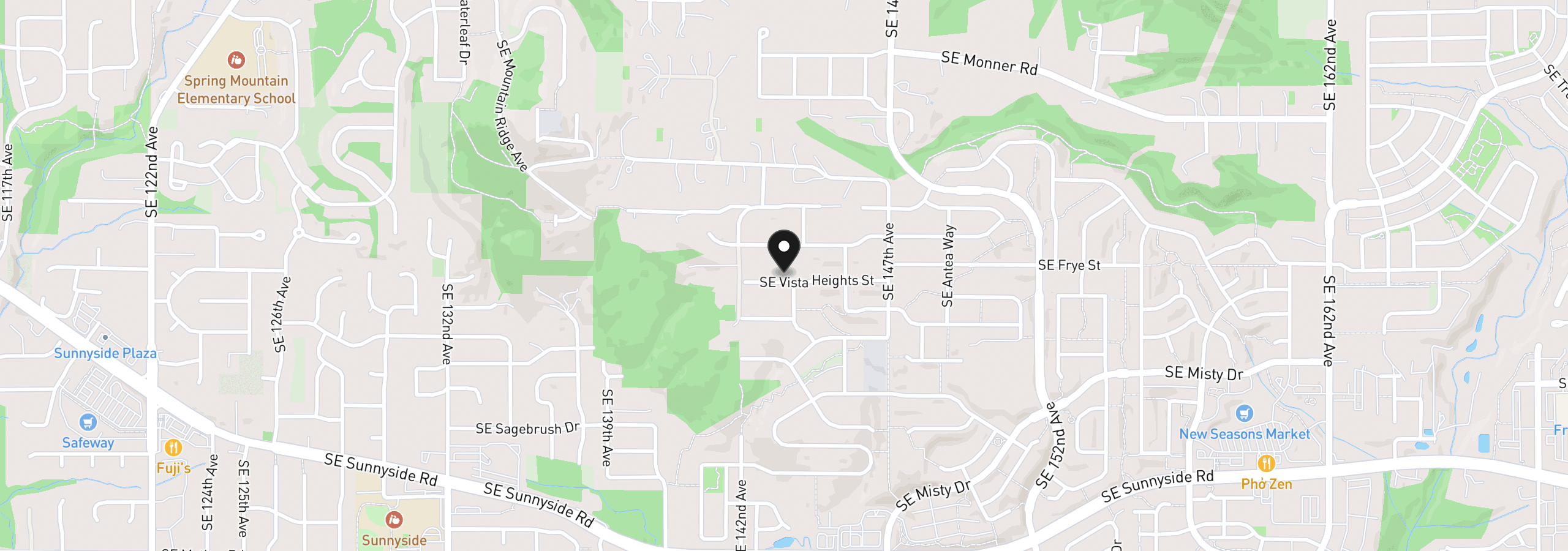Map showing the location of 14345 SE Vista Heights St, Happy Valley, OR 97086