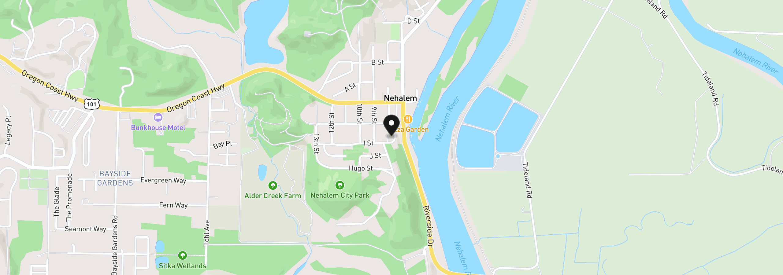 Map showing the location of 13000 I St, Nehalem, OR 97131