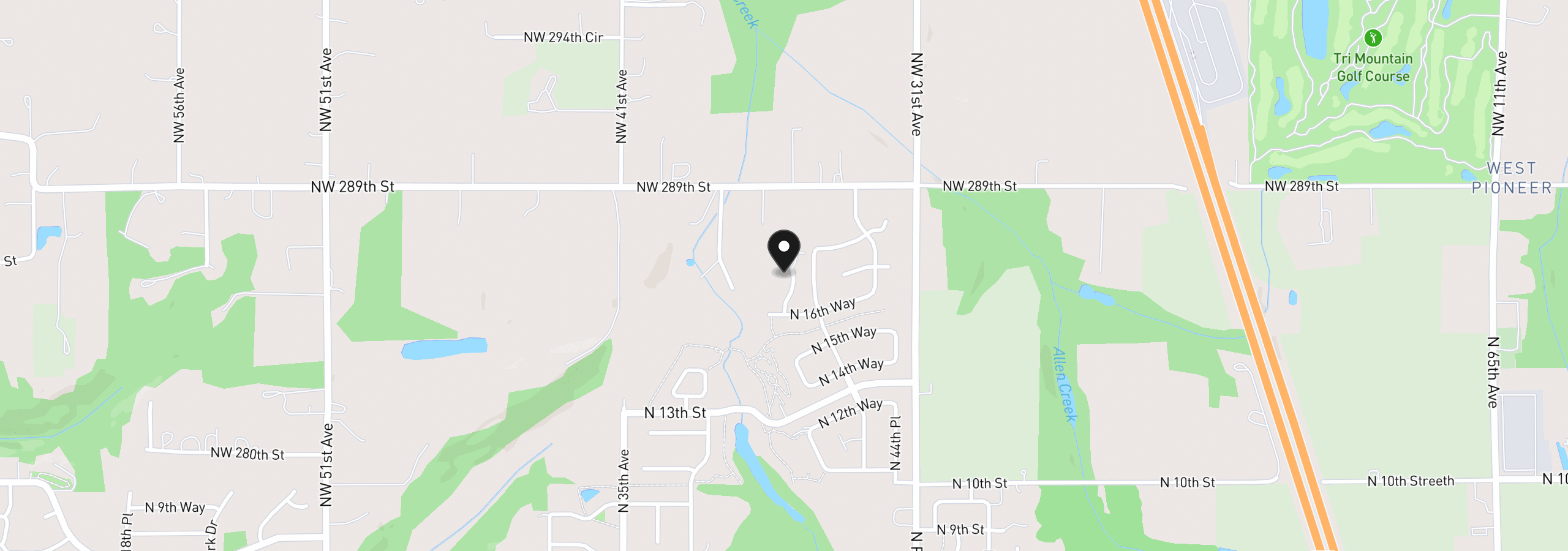 Map showing the location of 1617 N 41st Ct, Ridgefield, Wa 98642