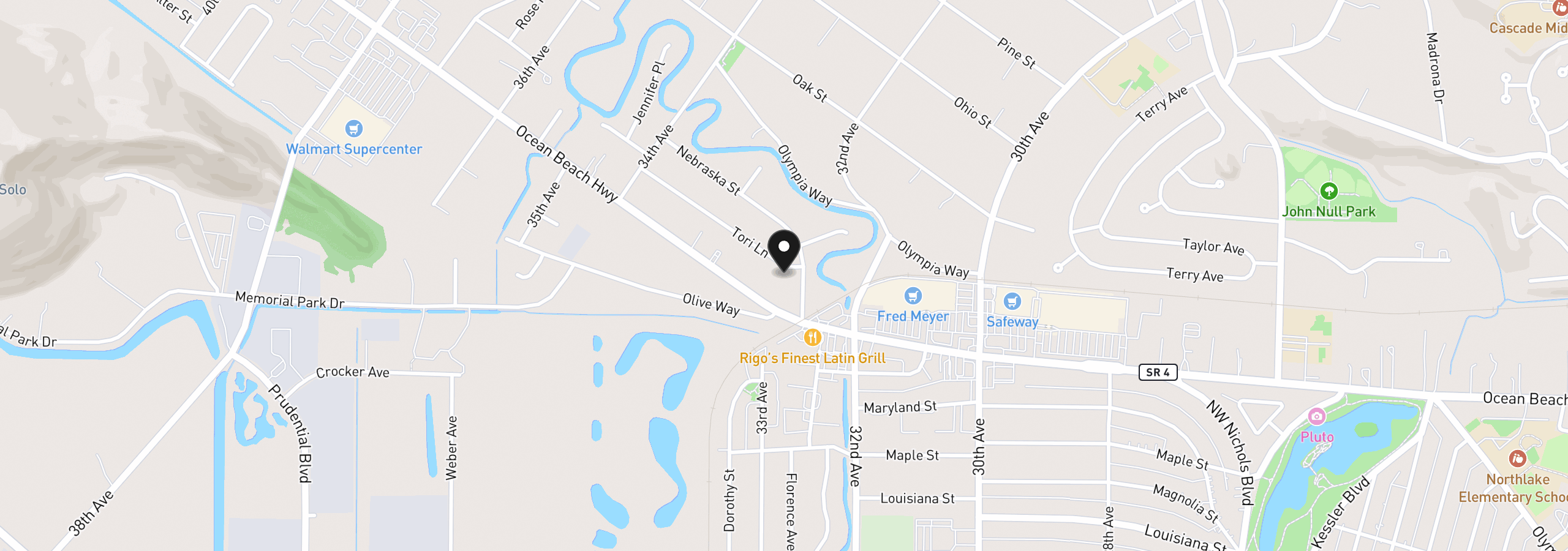 Map showing the location of 3273 Tori Ln, Longview, Wa 98632