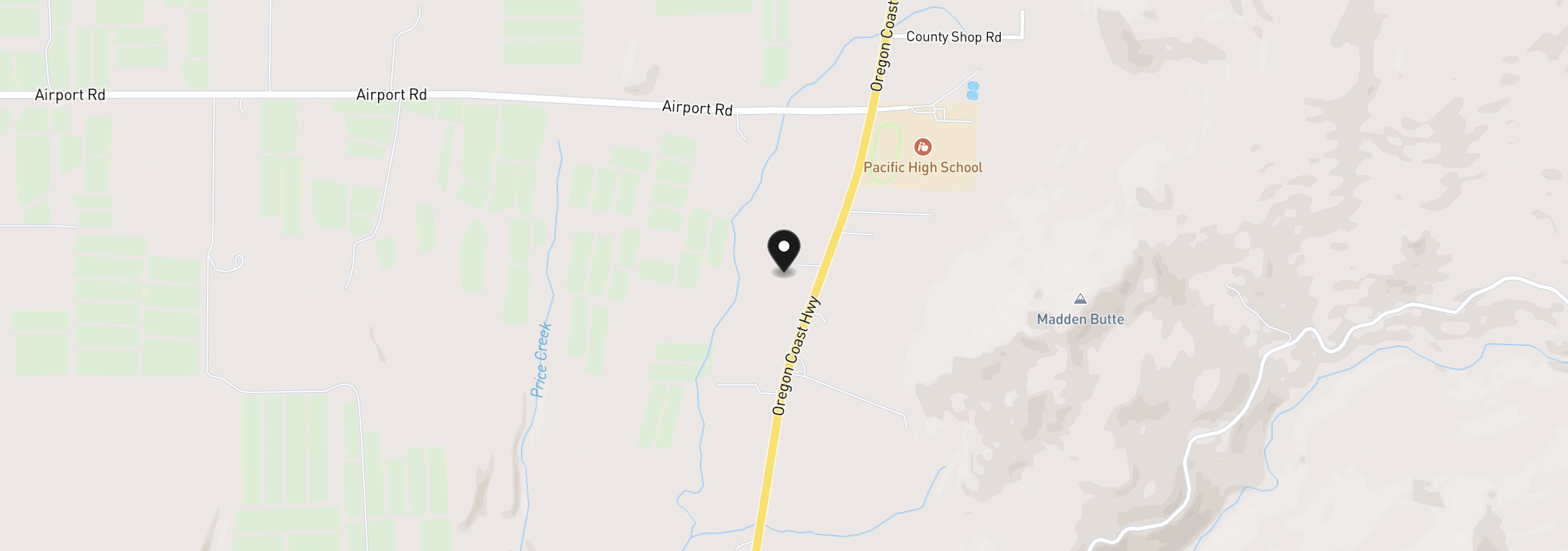 Map showing the location of 45366 Highway 101, Langlois, OR 97450