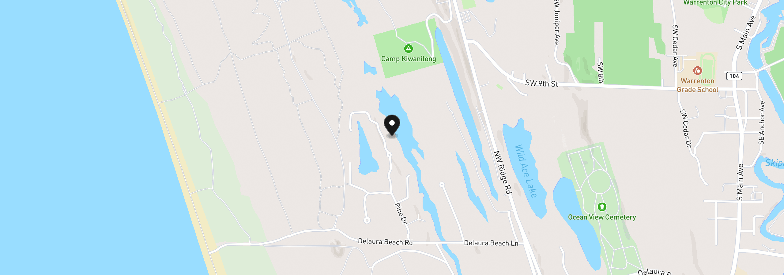 Map showing the location of 1202 SW Pine Dr, Warrenton, OR 97146