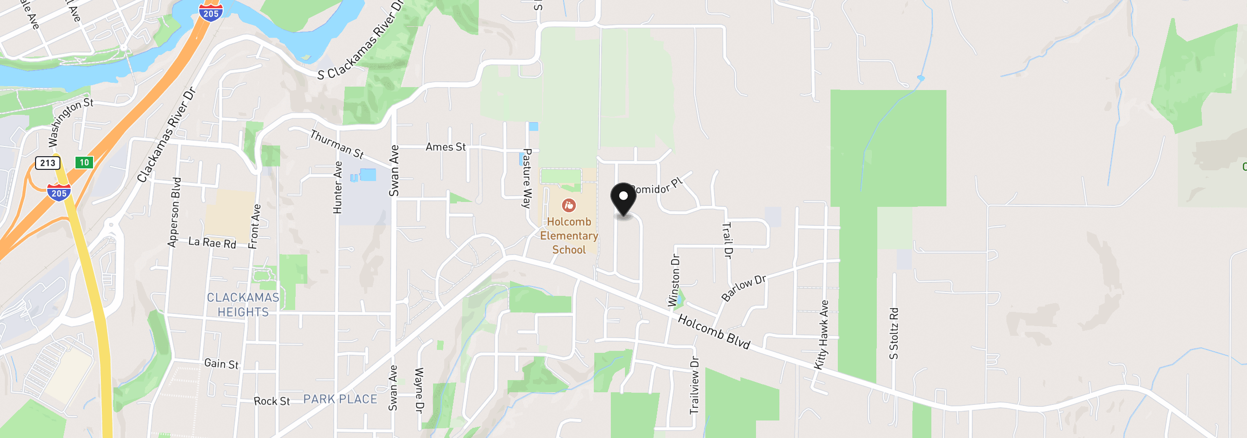 Map showing the location of 16071 Serres Farms Way, Oregon City, OR 97045