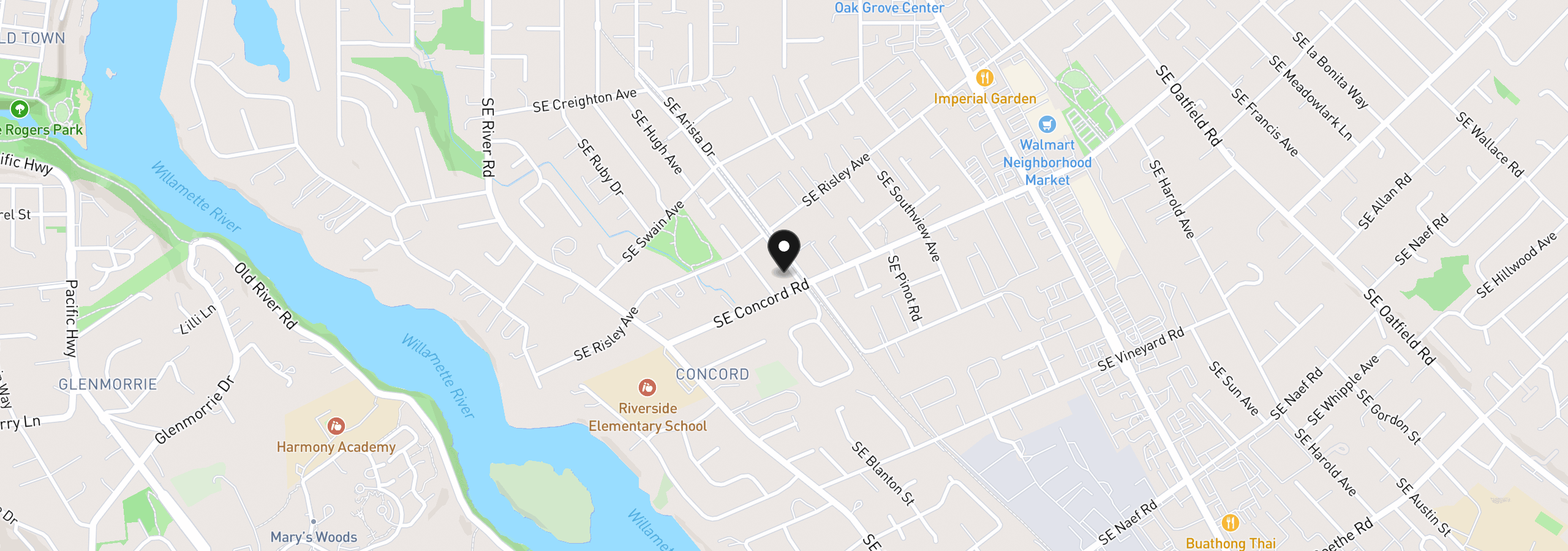 Map showing the location of 15935 SE Arista Dr, Milwaukie, OR 97267