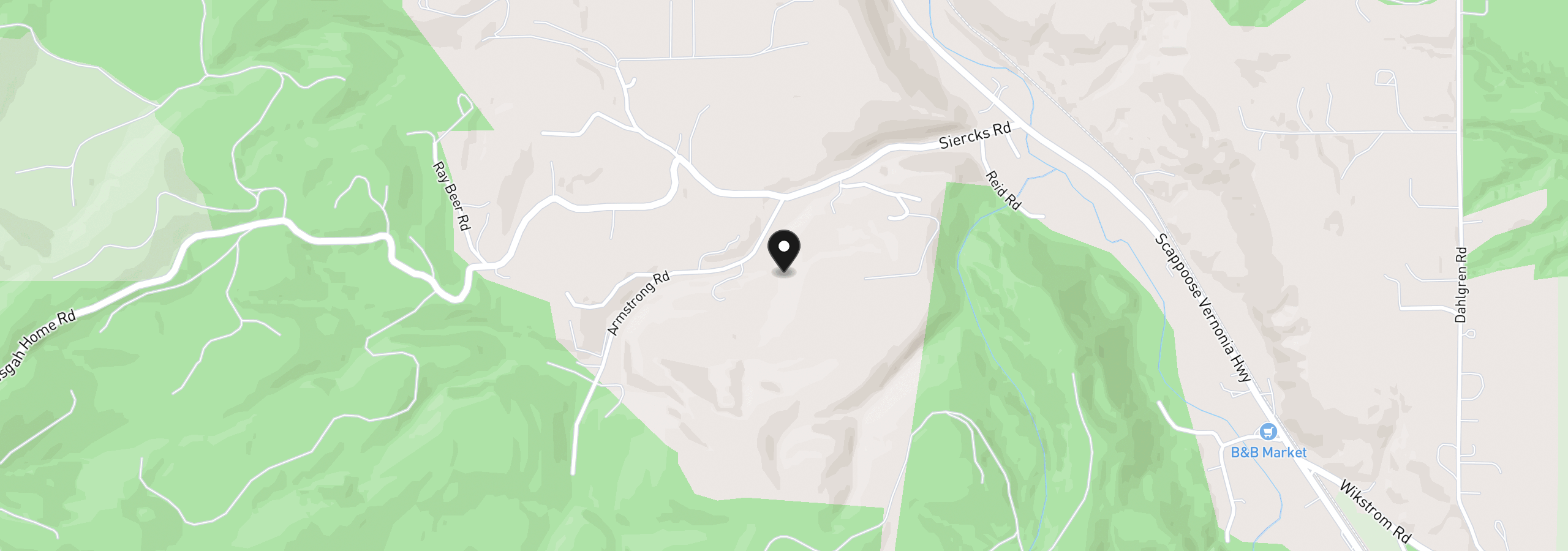 Map showing the location of Armstrong Rd 101, Scappoose, OR 97056