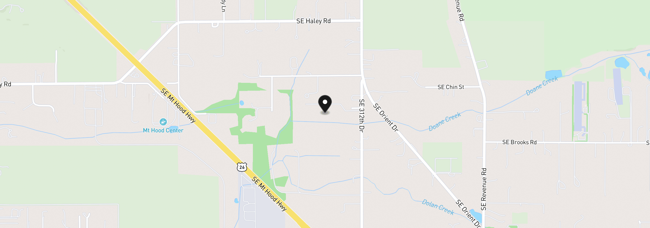 Map showing the location of 30832 SE Country Living Ln, Boring, OR 97009