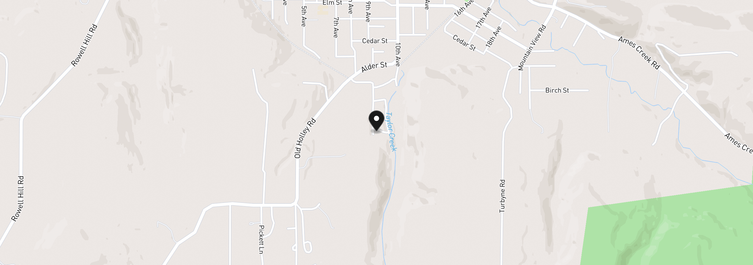 Map showing the location of 411 Boulder Ridge Dr, Sweet Home, OR 97386