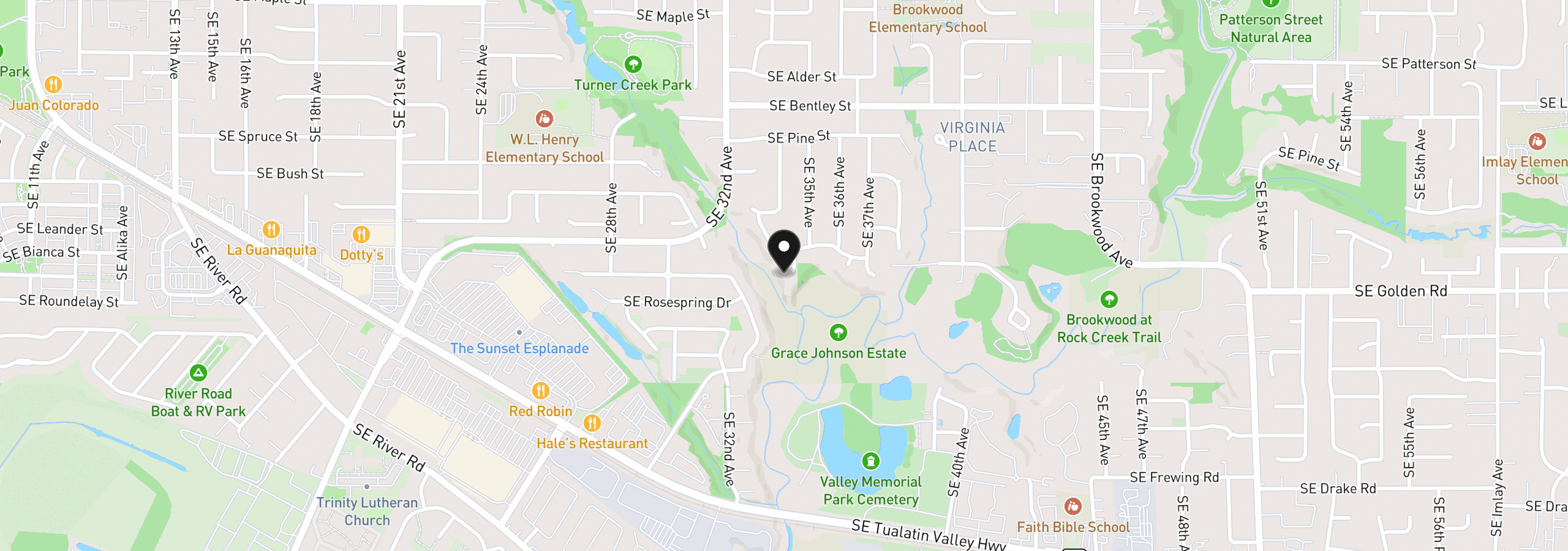 Map showing the location of 1465 SE 35th Ave, Hillsboro, OR 97123