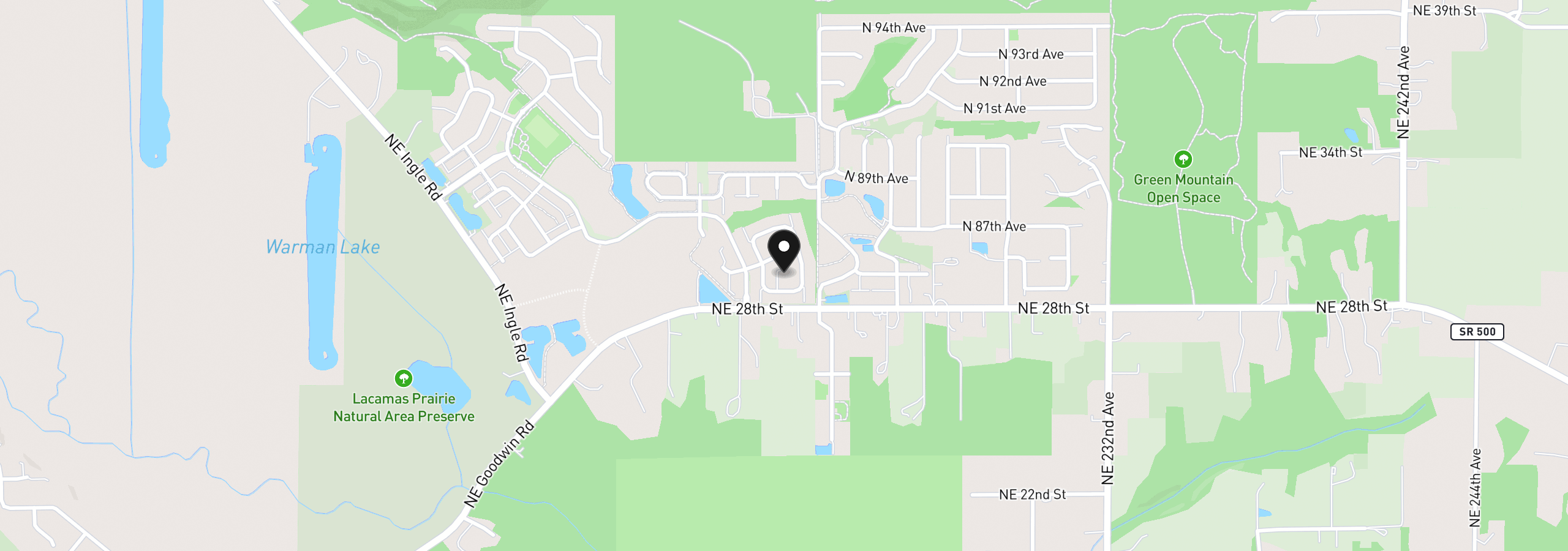 Map showing the location of 6245 N 86th Ave, Camas, Wa 98607