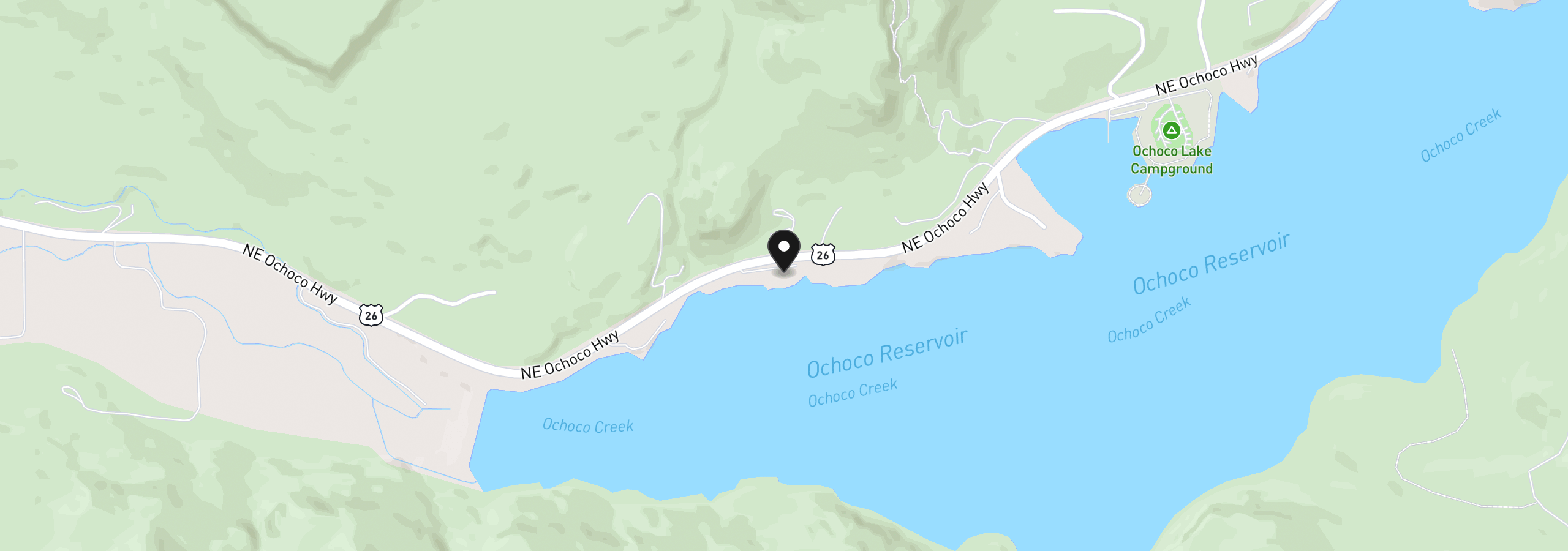 Map showing the location of 10550 NE Ochoco Hwy, Prineville, OR 97754