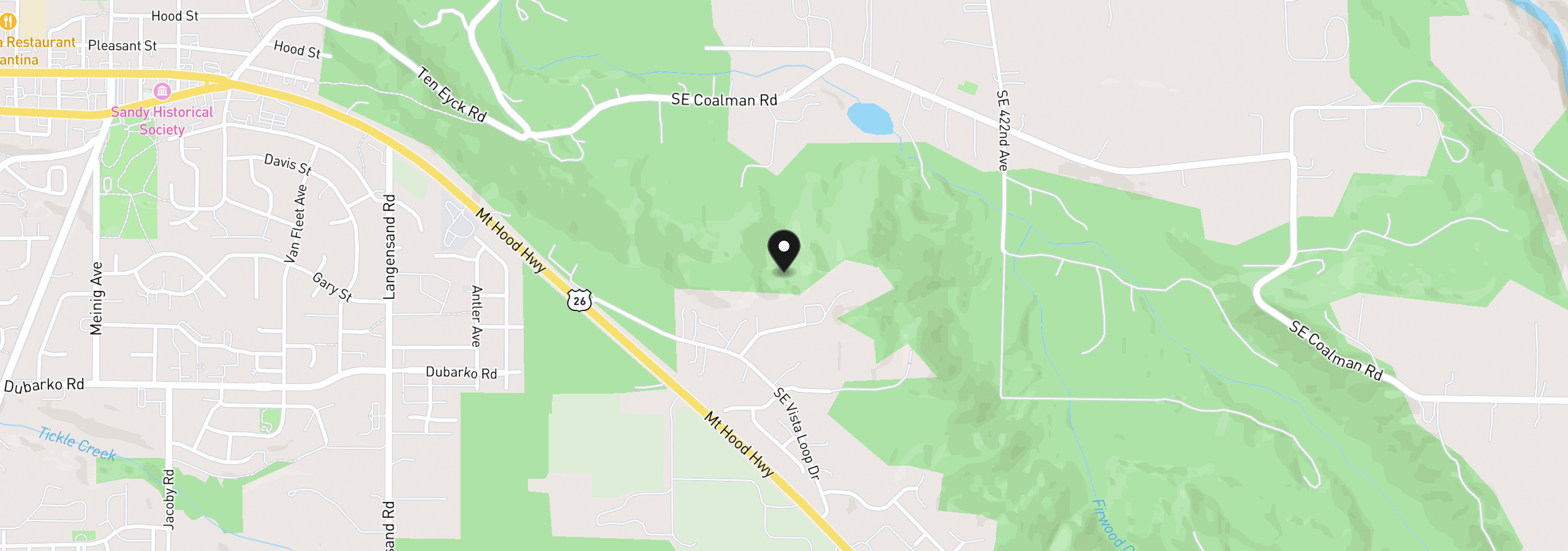 Map showing the location of 18255 SE Vista View Ct, Sandy, OR 97055