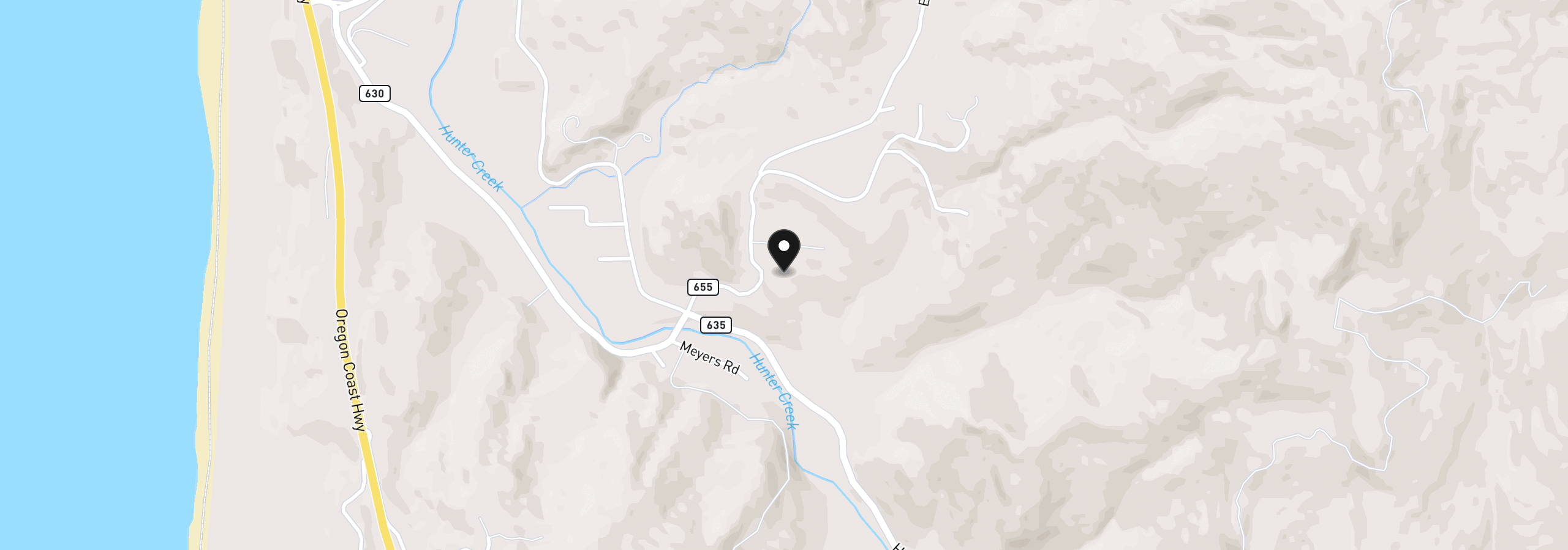 Map showing the location of 28241 Hunter Creek Hts, Gold Beach, OR 97444