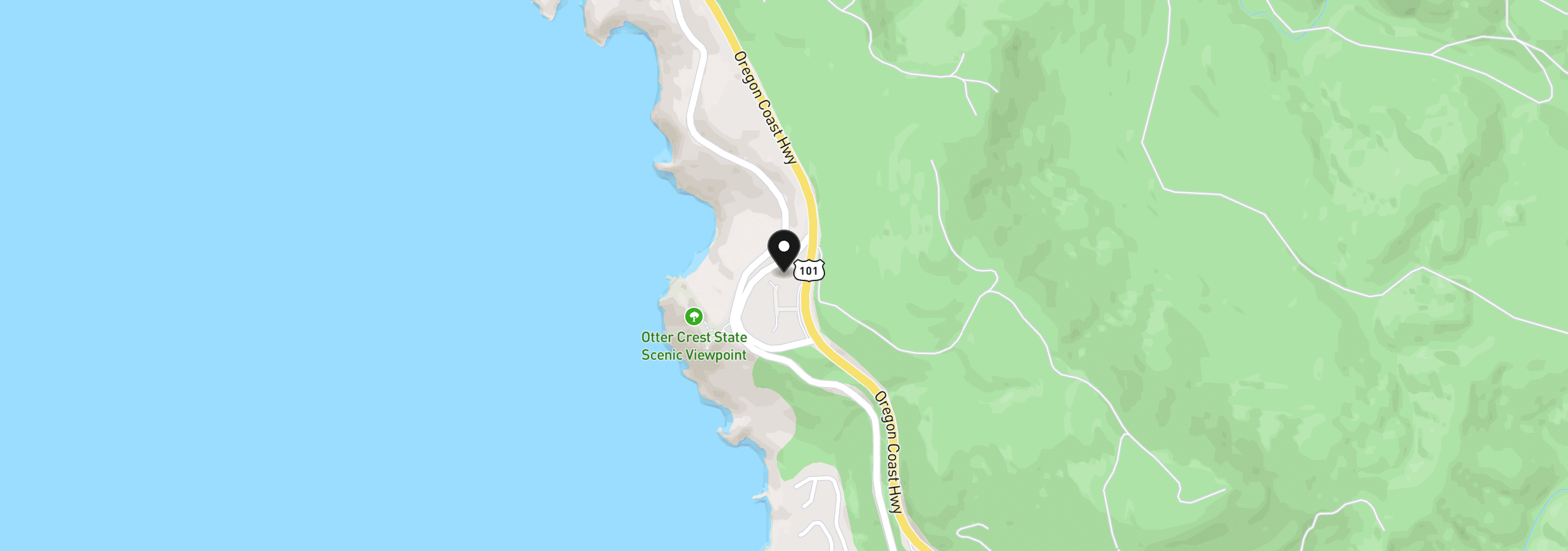 Map showing the location of 100 Cape Foulweather Ln, Otter Rock, OR 97369