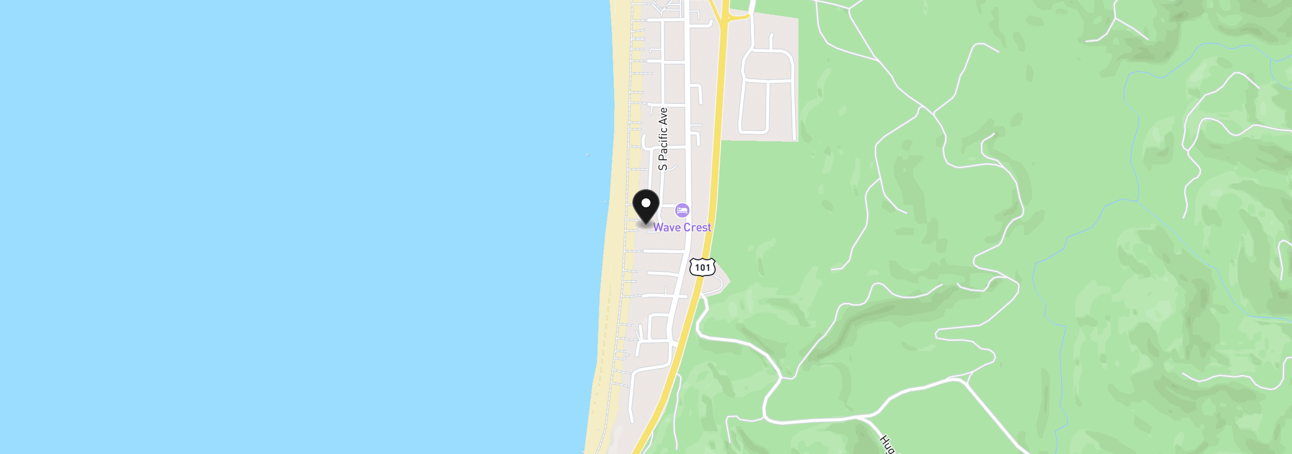 Map showing the location of 4064 Ocean Ln, Cannon Beach, OR 97110