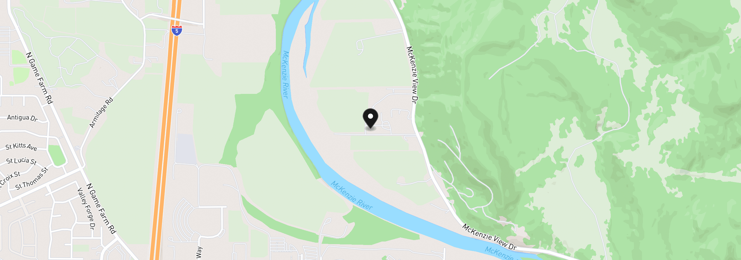 Map showing the location of 33670 McKenzie View Dr, Eugene, OR 97408