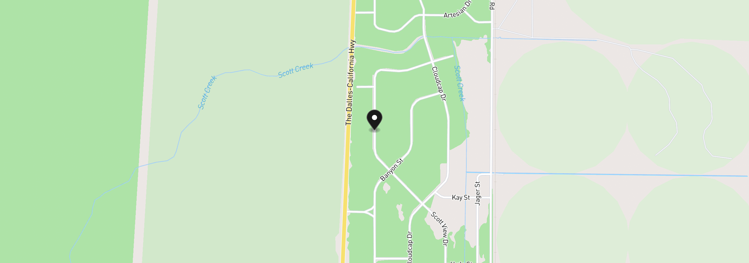 Map showing the location of Scott View Drive 11, Chiloquin, OR 97624