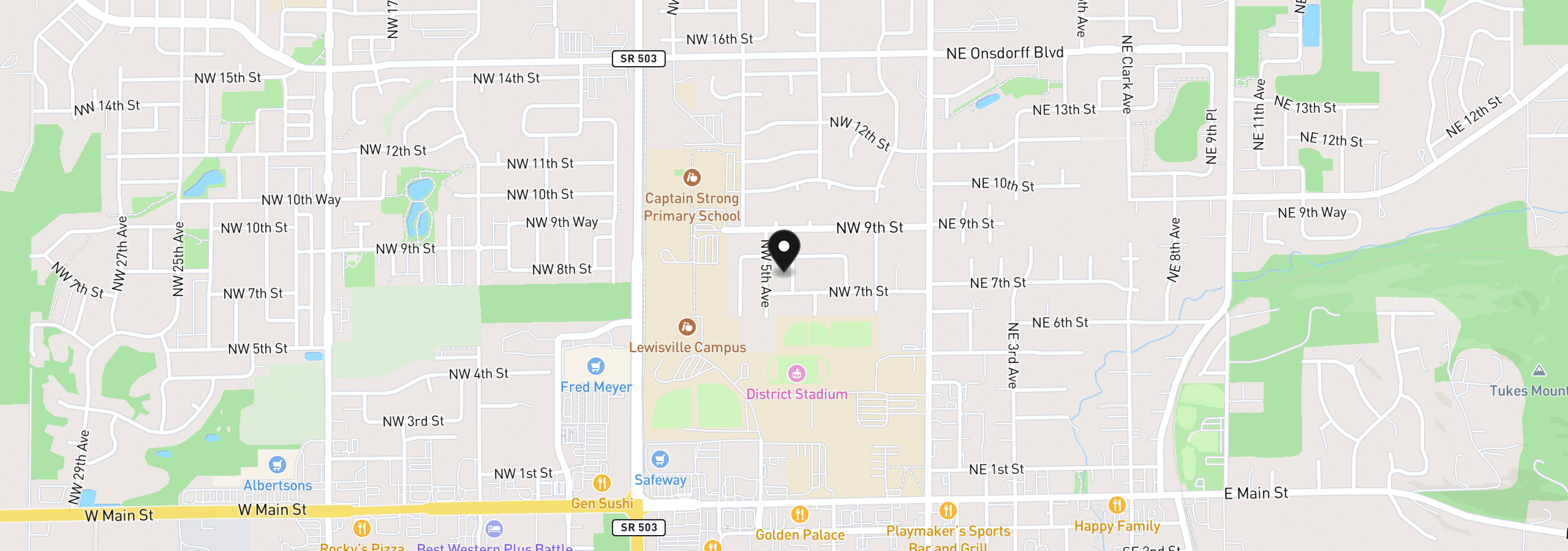 Map showing the location of 714 NW 4th Ave, Battle Ground, Wa 98604