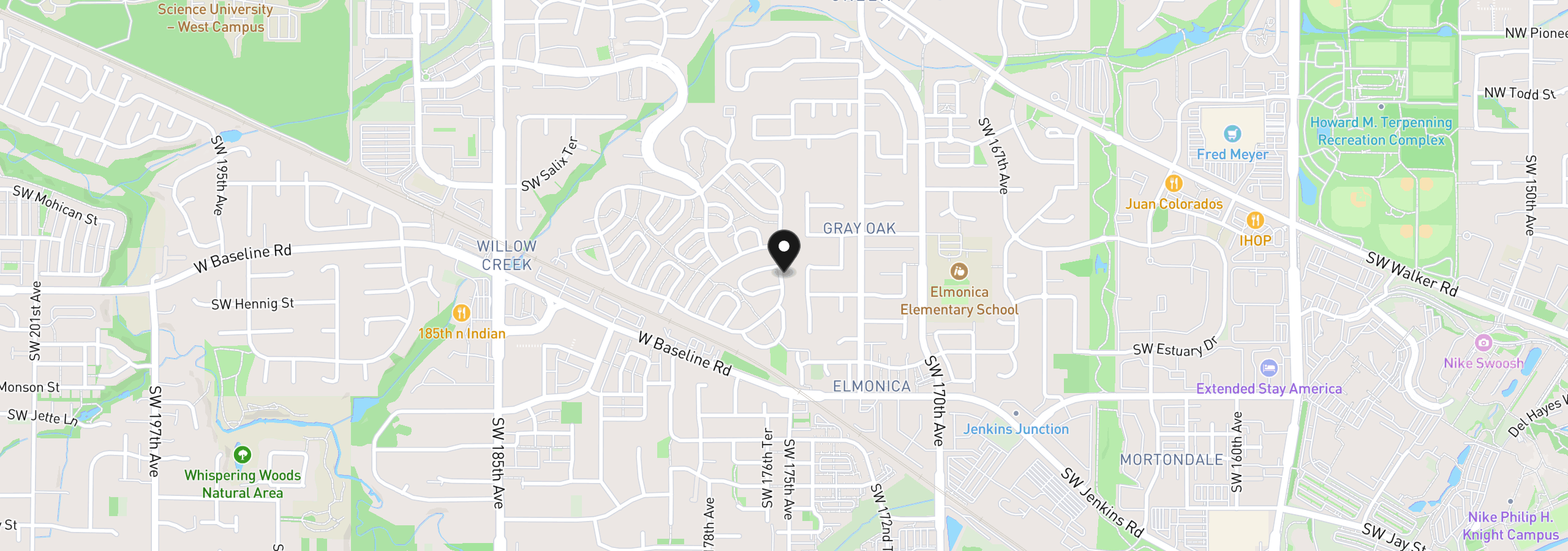 Map showing the location of 841 SW Liberty Bell Dr, Beaverton, OR 97006