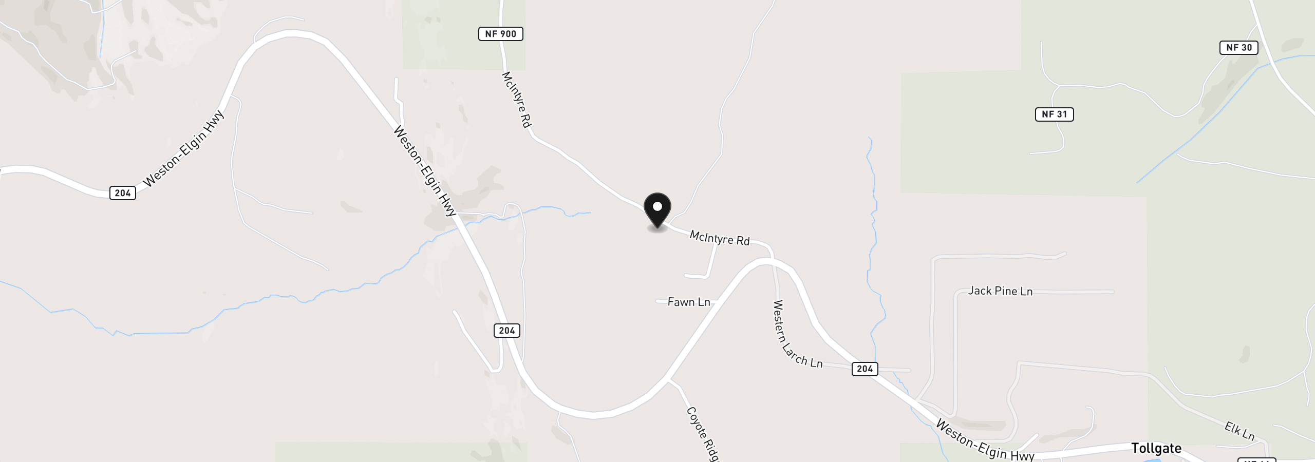 Map showing the location of 78056 McIntyre Rd, Weston, OR 97886
