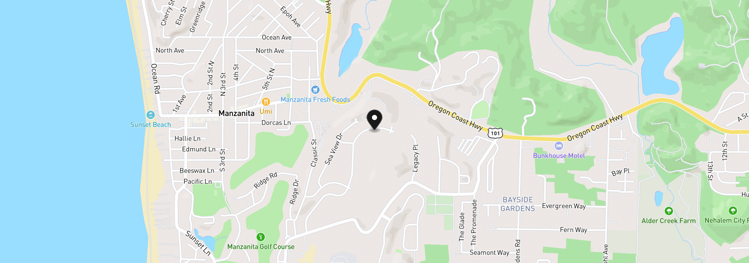 Map showing the location of 456 Meadows Dr 78, Manzanita, OR 97130