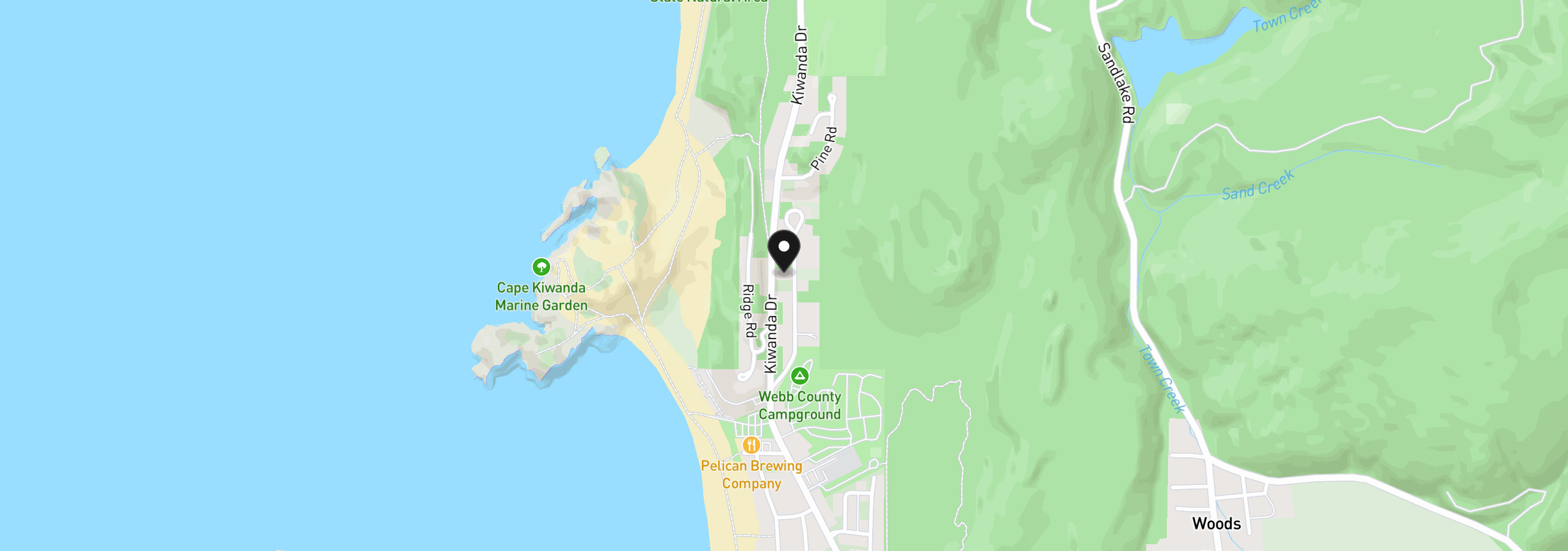 Map showing the location of 32650 Circle Dr, Pacific City, OR 97135