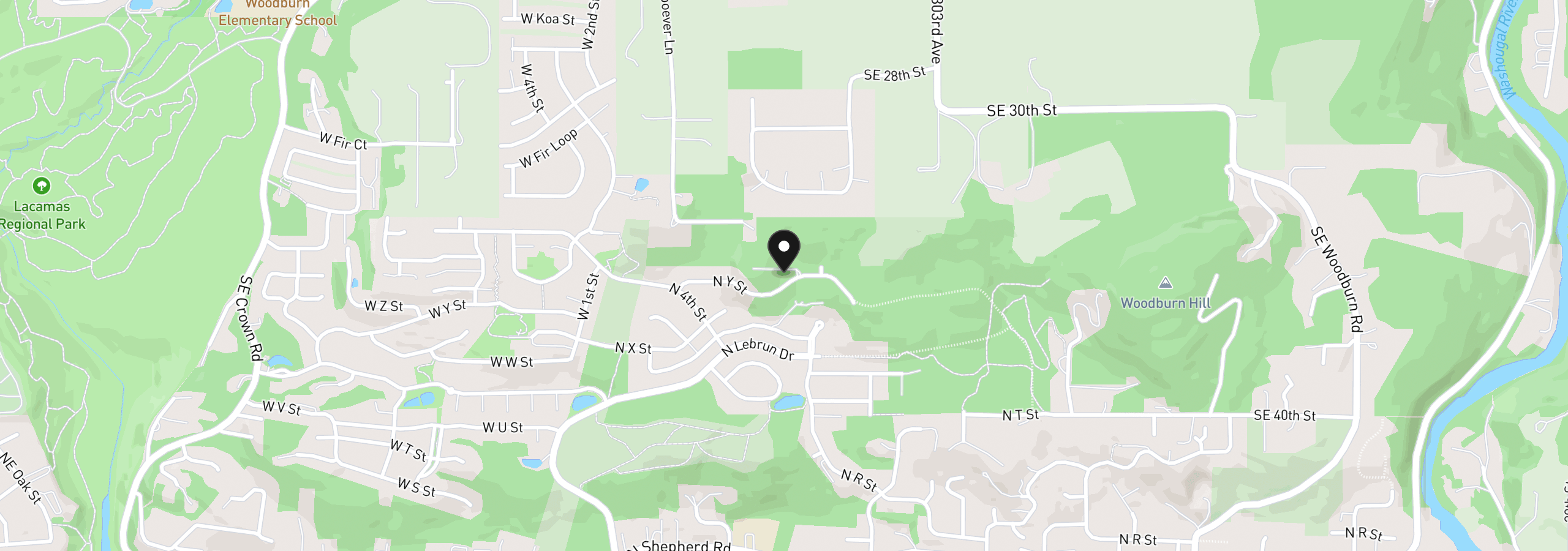 Map showing the location of 498 N Z Cir, Washougal, Wa 98671