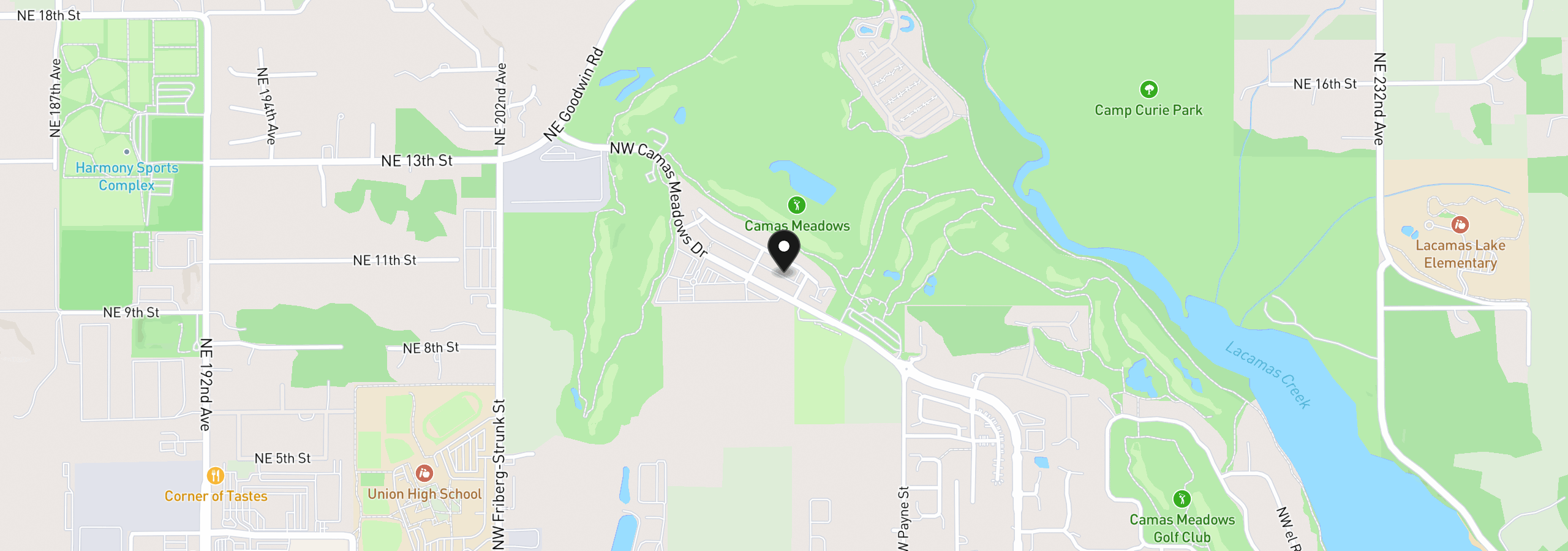 Map showing the location of 4702 NW 71st Ave, Camas, Wa 98607