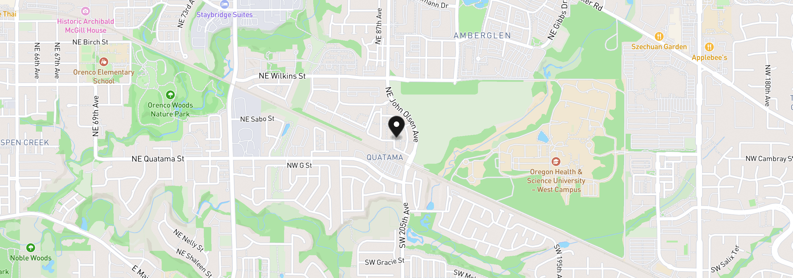 Map showing the location of 632 NE Garswood Ln, Beaverton, OR 97006