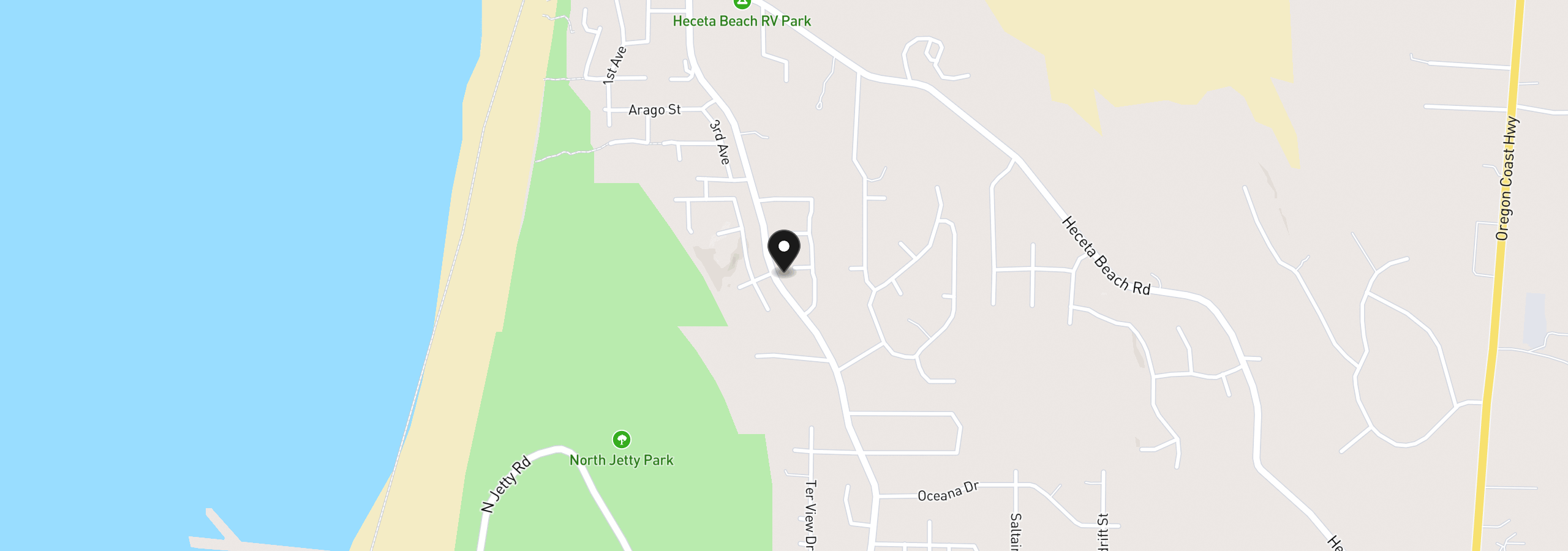 Map showing the location of 11 White Tail Ct, Florence, OR 97439