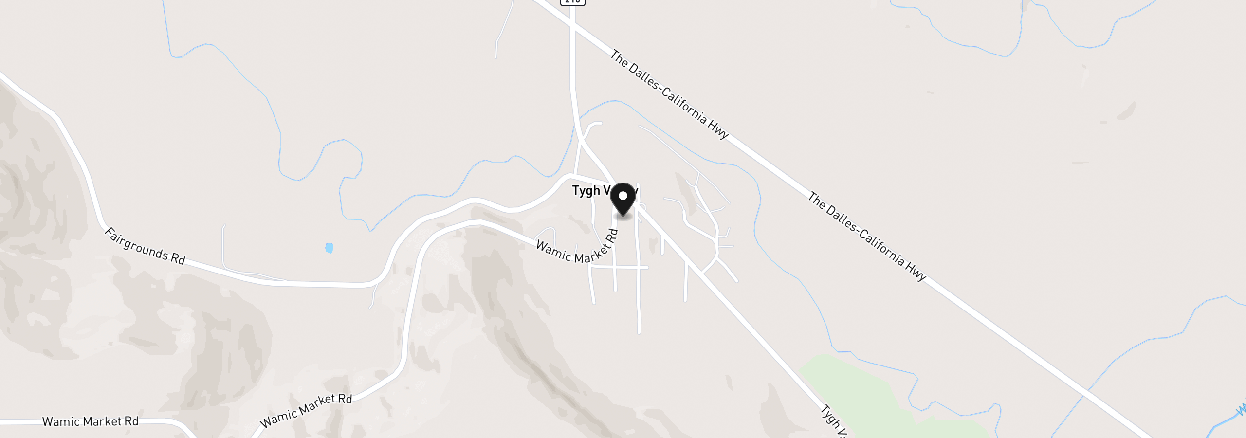 Map showing the location of Wamic Market Rd, Tygh Valley, OR 97063