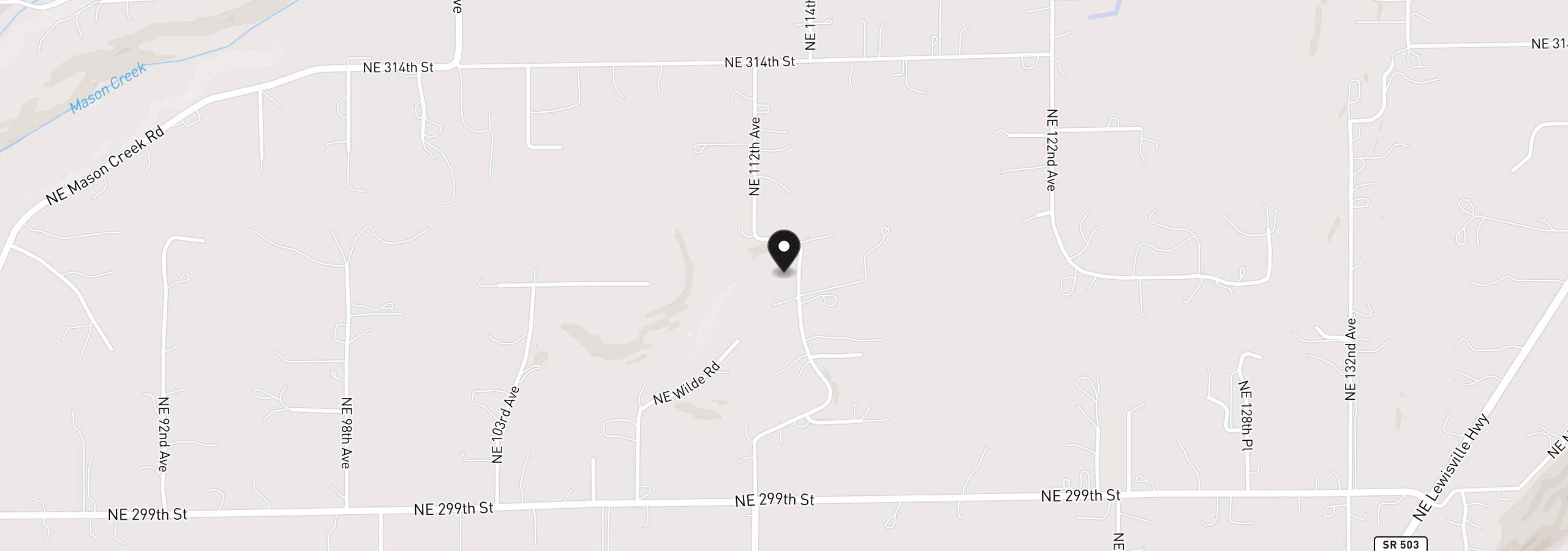 Map showing the location of 30606 NE Harrison Rd, Battle Ground, Wa 98604