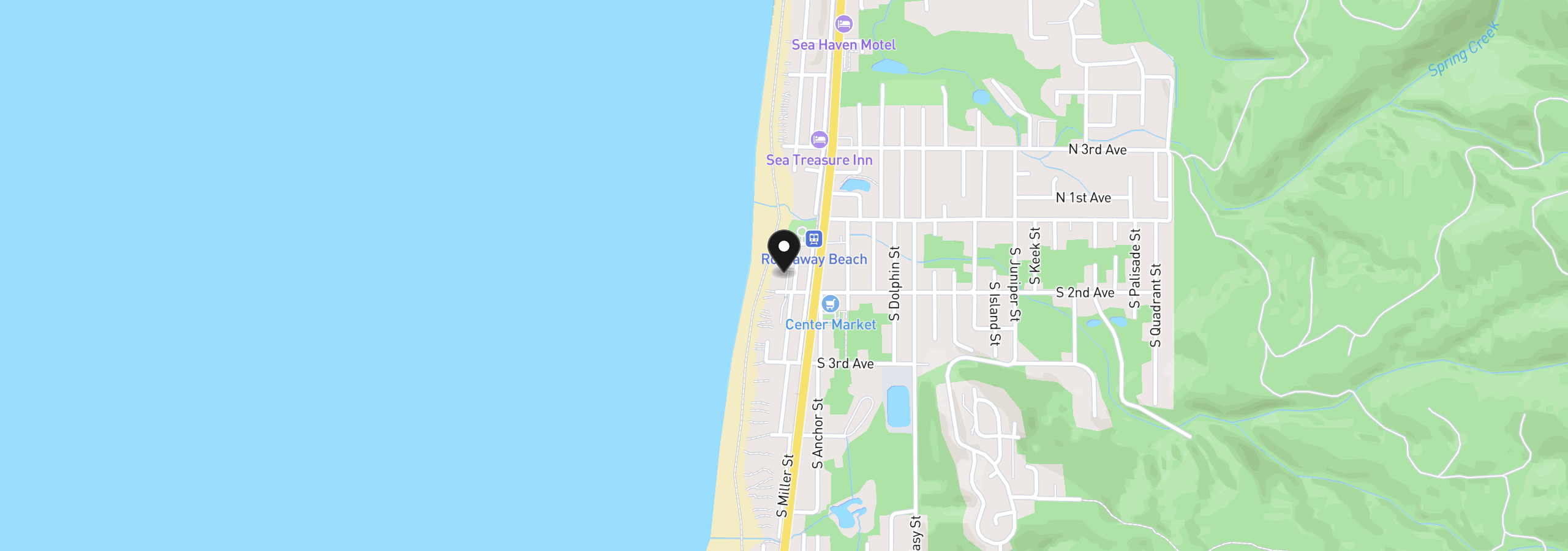 Map showing the location of 137 S Pacific St 13, Rockaway Beach, OR 97136