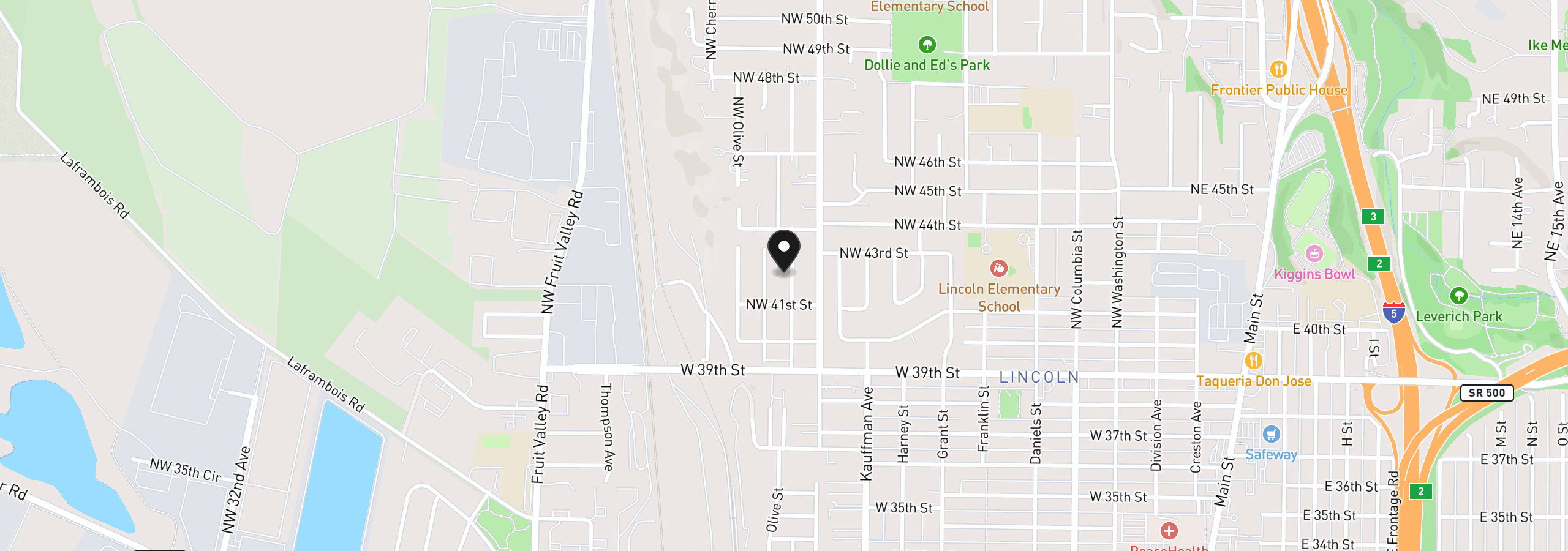 Map showing the location of 4114 NW Lavina St, Vancouver, Wa 98660