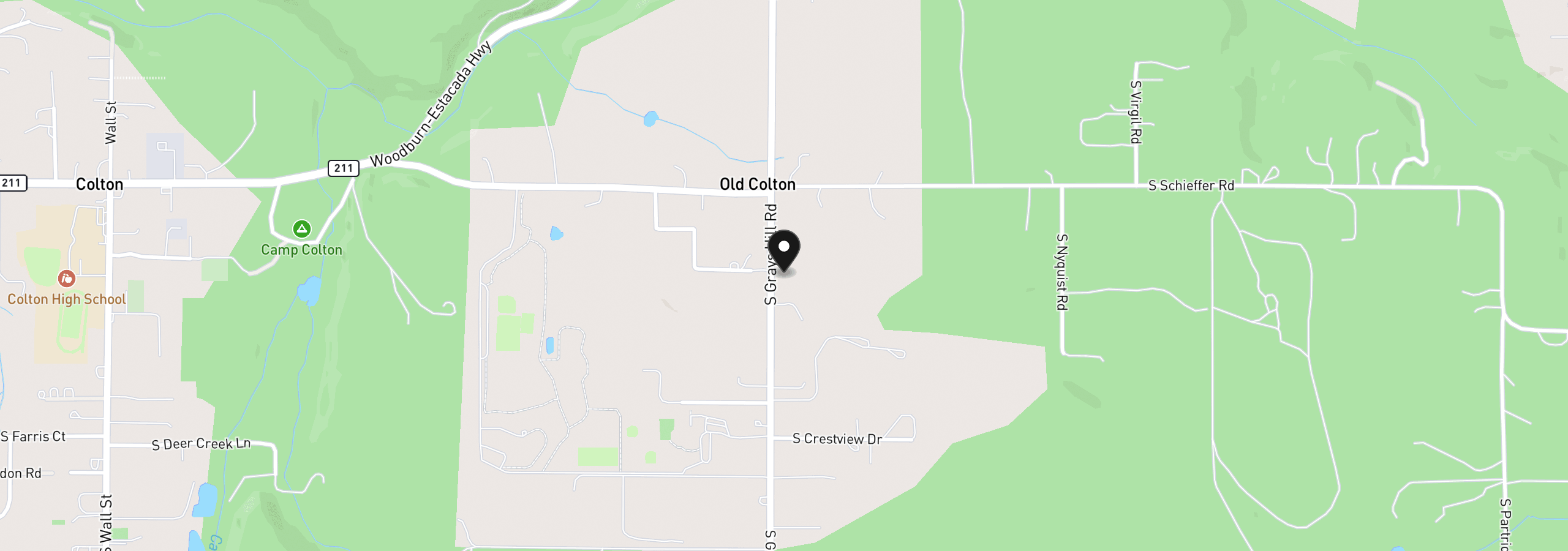 Map showing the location of 30166 S Grays Hill Rd, Colton, OR 97017