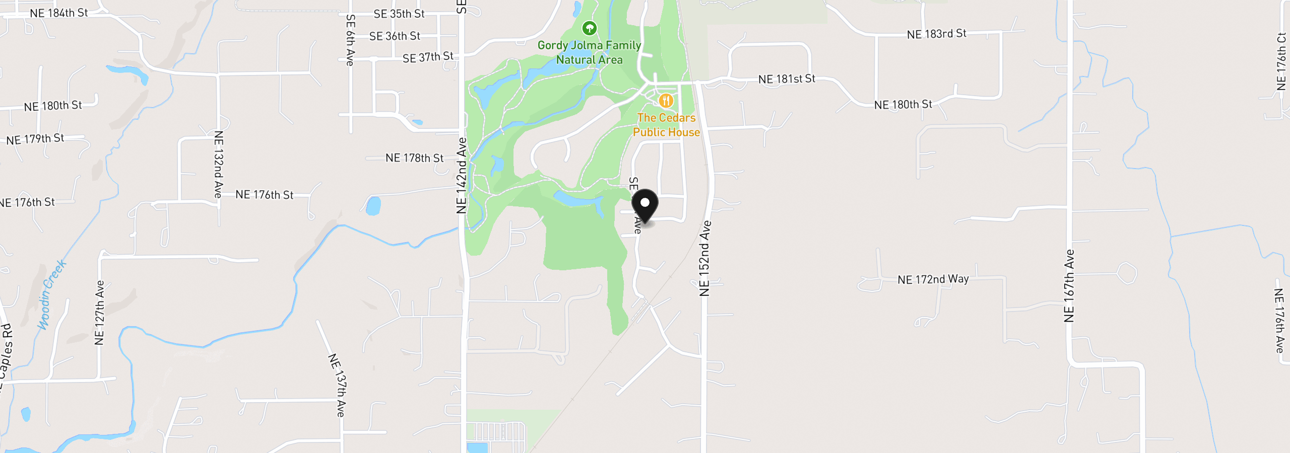 Map showing the location of 1701 SE 43rd Way, Brush Prairie, Wa 98606
