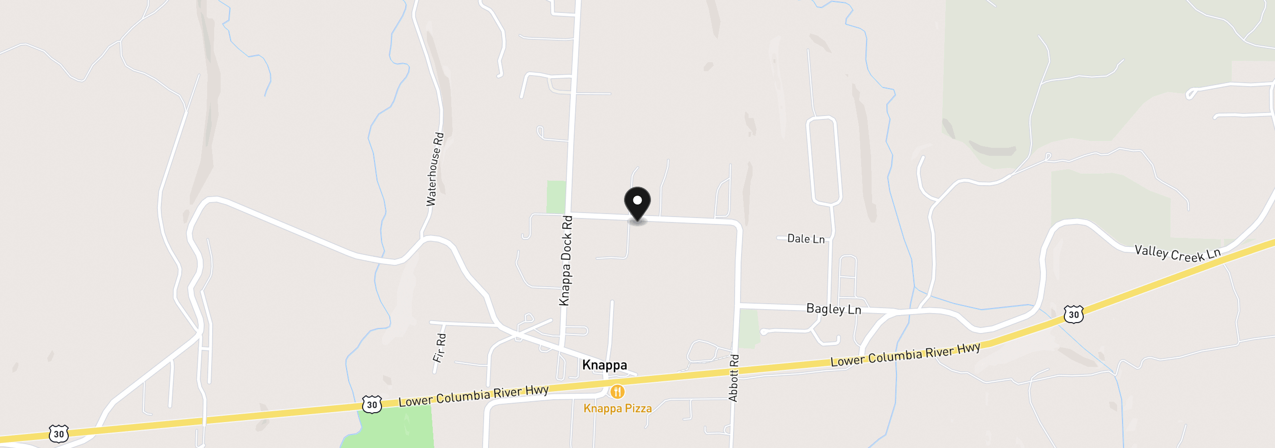 Map showing the location of 42186 Bagley Ln, Astoria, OR 97103