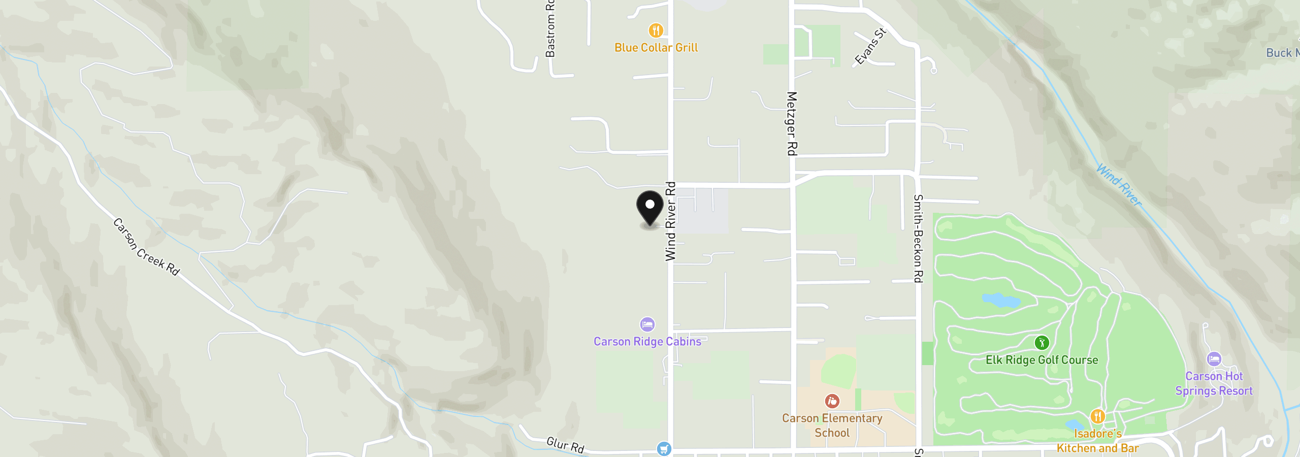 Map showing the location of 1451 Wind River Hwy, Carson, Wa 98610