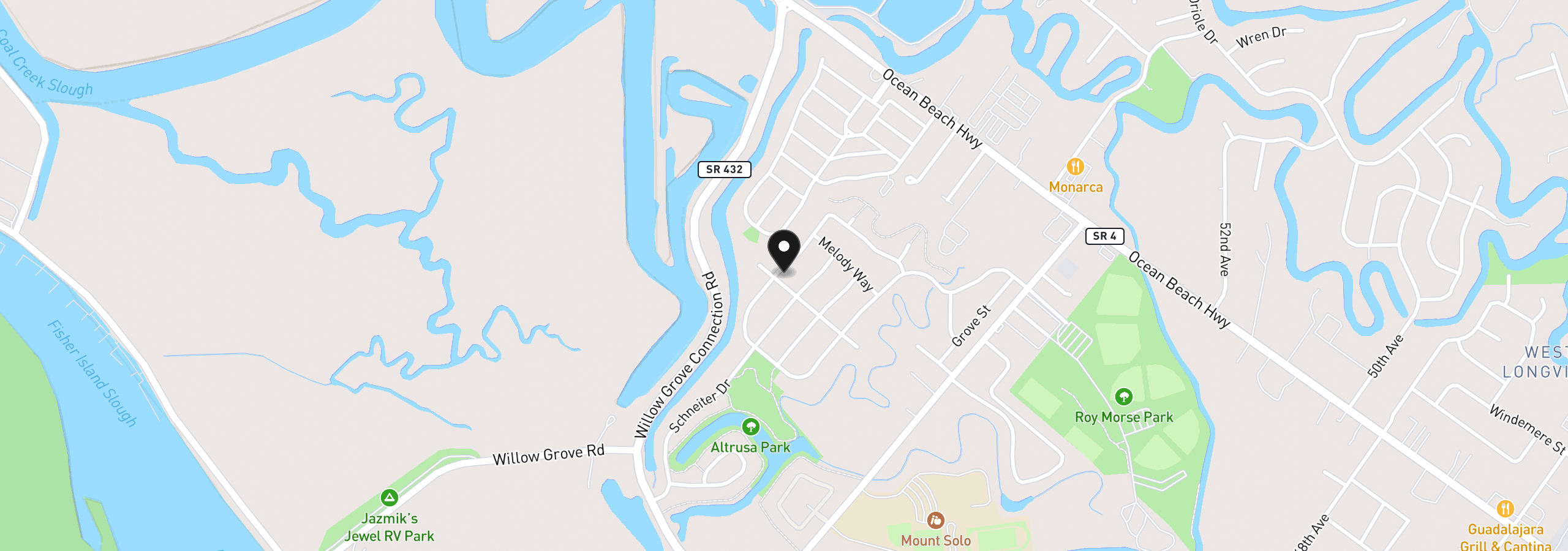Map showing the location of 2002 Henderson Way, Longview, Wa 98632
