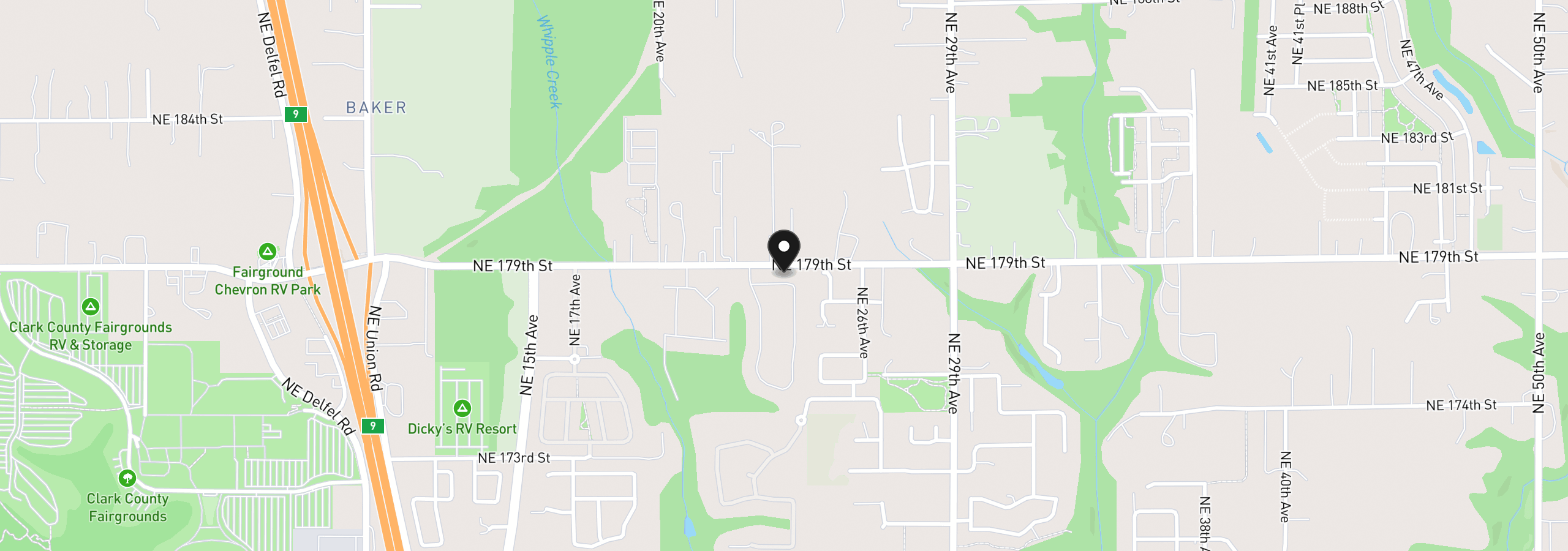 Map showing the location of 2217 NE 179th St S81, Ridgefield, Wa 98642