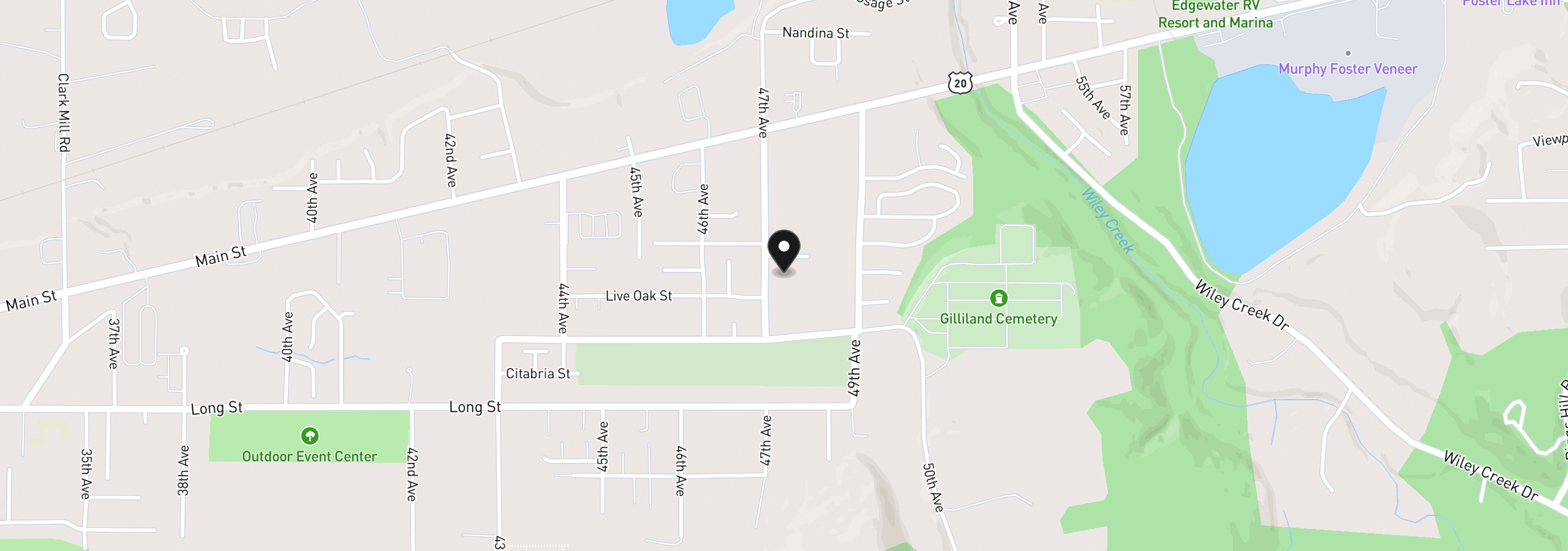 Map showing the location of 1221 47th Ave, Sweet Home, OR 97386