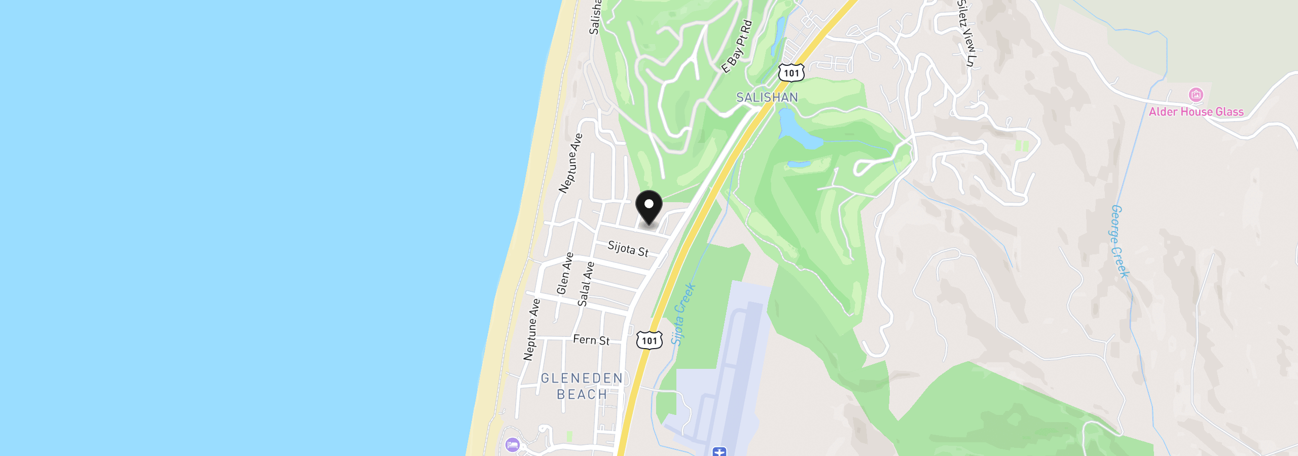 Map showing the location of 55 Alderwood St, Gleneden Beach, OR 97388
