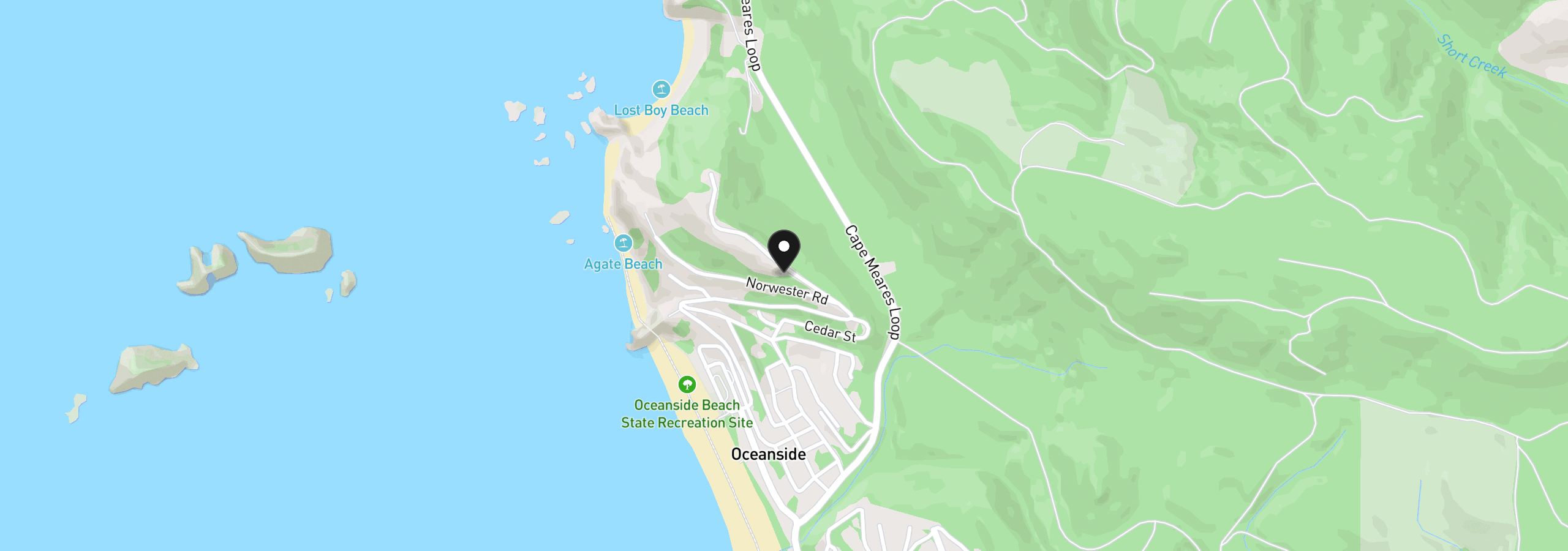 Map showing the location of Maxwell Mountain Rd, Oceanside, OR 97134