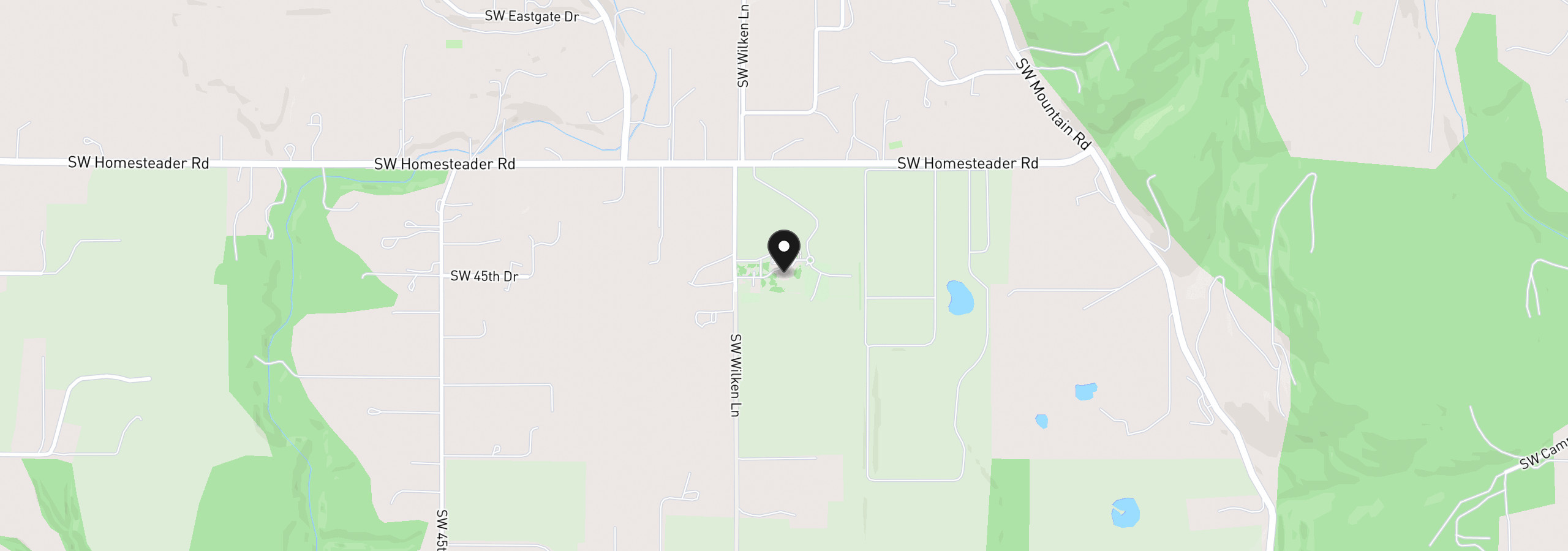 Map showing the location of 26480 SW Wilken Ln, West Linn, OR 97068