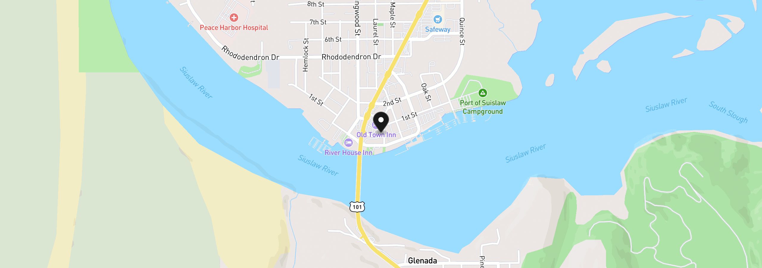 Map showing the location of 179 Laurel St 16, Florence, OR 97439